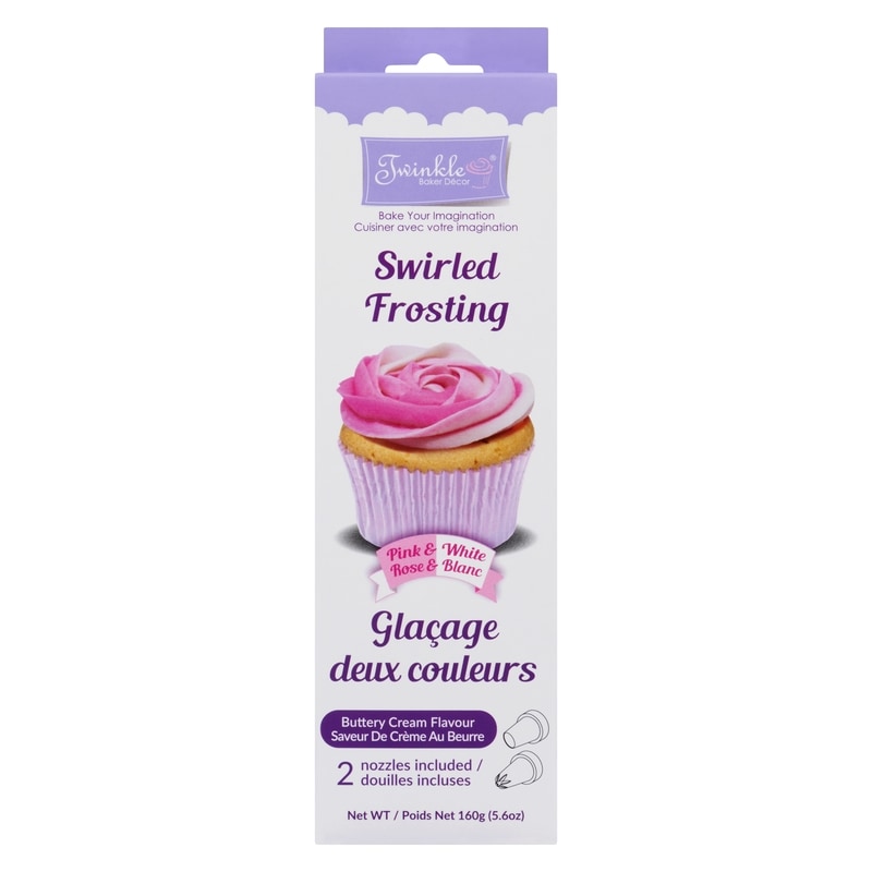 Pink & White Buttery Cream Flavour Swirled Frosting