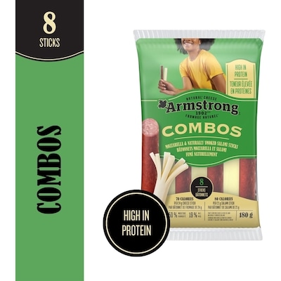 Armstrong Combos Mozzarella & Naturally Smoked Salami Sticks 180 g, $3.88/100g