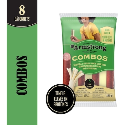 Armstrong Combos bâtonnets de Mozzarella et salami fumé naturellement 180 g, 3,88 $/100g