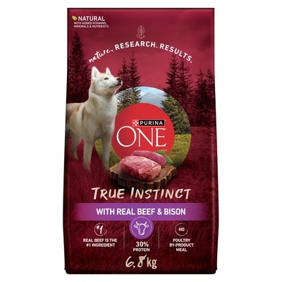 Purina ONE True Instinct Beef & Bison, Dry Dog Food 6.8 kg, $0.51/100g