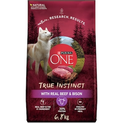 Purina ONE True Instinct Beef & Bison, Dry Dog Food 6.8 kg, $0.44/100g