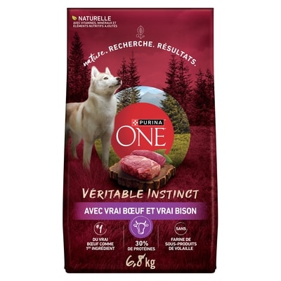 Purina ONE Véritable Instinct Boeuf et Bison, Nourriture Sèche pour Chiens 6,8 kg 6.8 kg, 0,51 $/100g