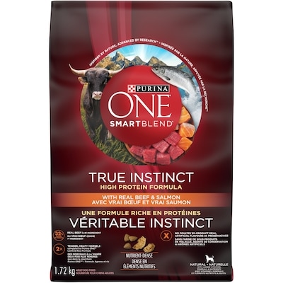 Purina ONE Véritable Instinct Boeuf et Saumon, Nourriture Sèche pour Chiens 1,72 kg 1.72 kg, 0,87 $/100g