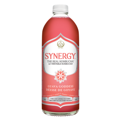 GT’s Synergy kombucha cru déesse de goyave 1.4 l, 0,93 $/100ml