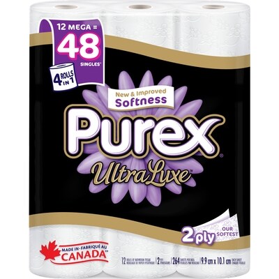 Purex 2 Épaisseurs Rouleaux De Papier Hygiénique 12 ea, 1,17 $/1ch