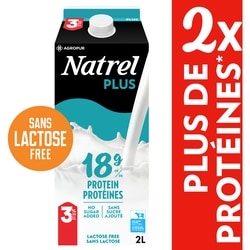 Natrel Lait protéiné 3,25% sans lactose 2 l, 0,44 $/100ml