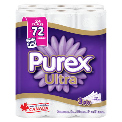 Purex 3 Épaisseurs Rouleaux De Papier Hygiénique 24 ea, 1,12 $/1ch