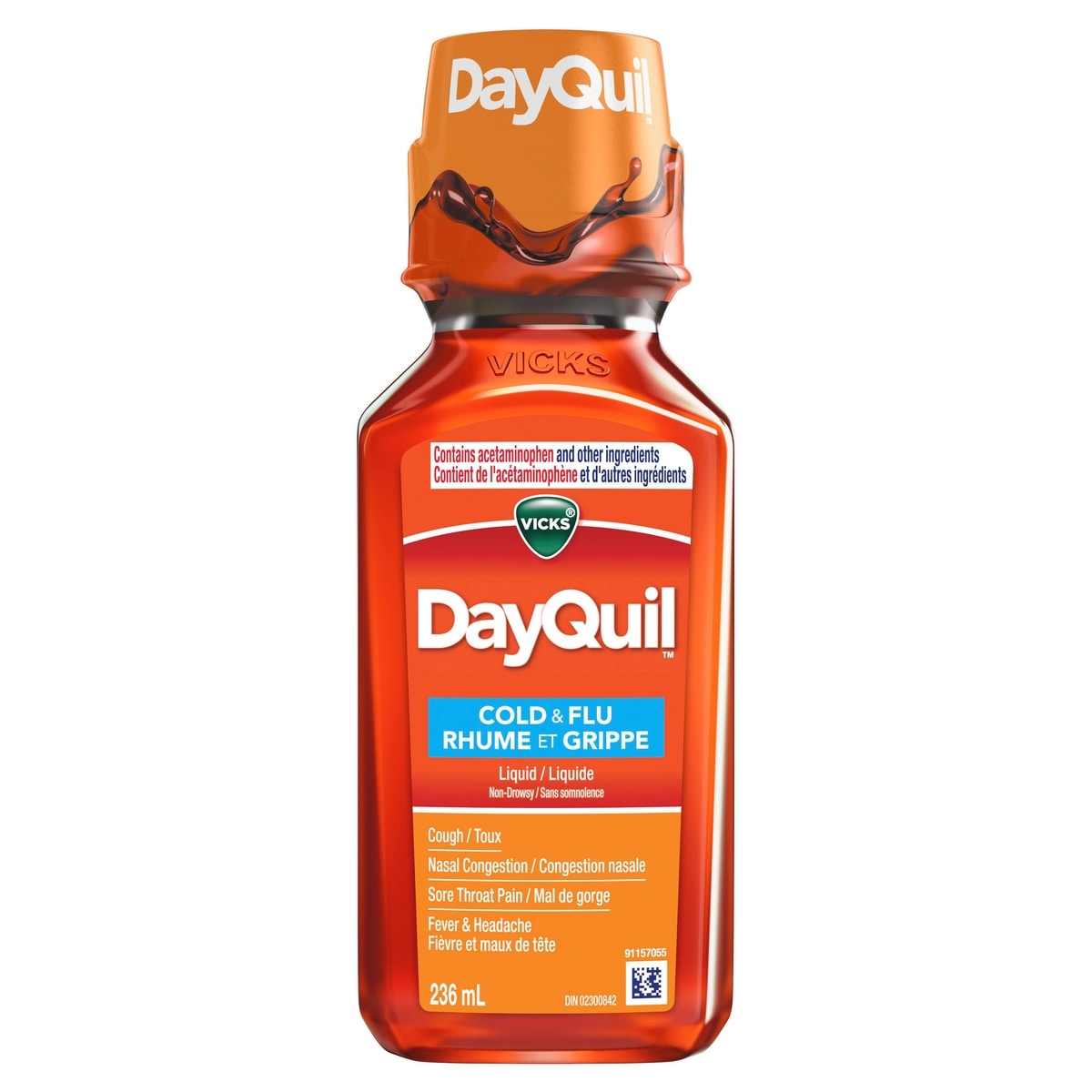 Vicks DayQuil Non-Drowsy Daytime Relief for Cold, Flu Symptom & Congestion 236 ml, $5.08/100ml