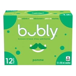 Eau pétillante Bubly Pomme Eau gazeuse 12x355.0 ml, 0,19 $/100ml