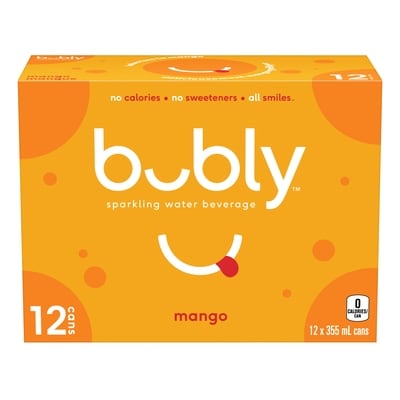 Bubly Sparkling Water Sparkling Water Mango 12x355.0 ml, $0.19/100ml