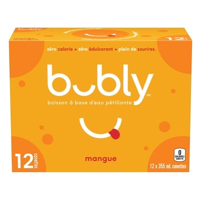 Eau pétillante Bubly Mangue Eau gazeuse 12x355.0 ml, 0,19 $/100ml