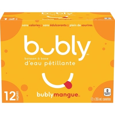 Eau pétillante Bubly Boisson à base d’eau pétillante mangue 12x355.0 ml, 0,20 $/100ml