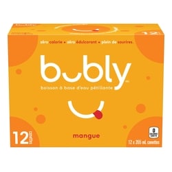 Eau pétillante Bubly Boisson à base d’eau pétillante mangue 12x355.0 ml, 0,20 $/100ml