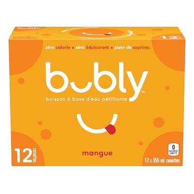 Eau pétillante Bubly Boisson à base d’eau pétillante mangue 12x355.0 ml, 0,19 $/100ml