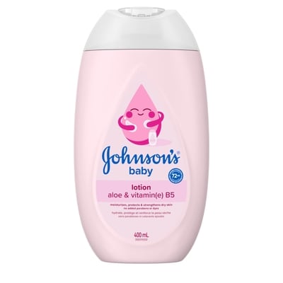 Johnsons Lotion hydratante pour bébés - Hydratant pour le corps huile de coco - Soins de la peau pour bébés - Sans parfum 400 ml, 2,07 $/100ml