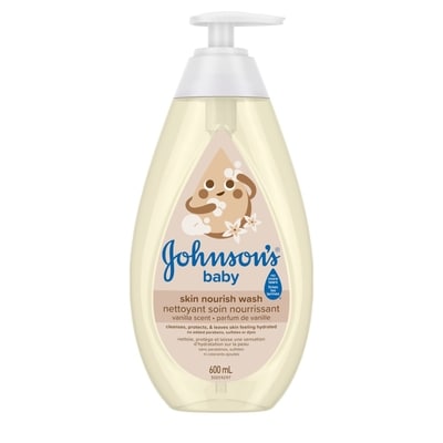 Johnsons Nettoyant hydratant soin nourrissant Vanille et avoine - Soins de la peau pour bébés - Peau sensible - Parfum de vanille 600 ml, 1,30 $/100ml