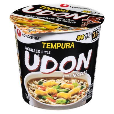 Nong Shim Noodles With Soup Mix Tempura Udon Flavour 75 g, $2.25/100g