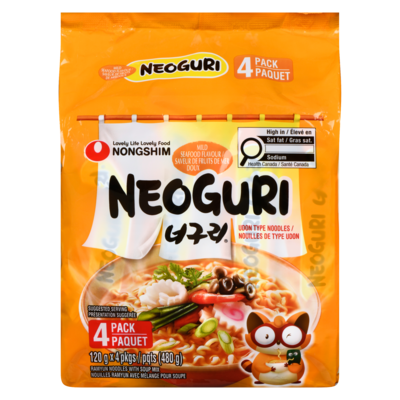 Nong Shim Neoguri Noodles With Soup Mix Mild Seafood Flavour 480 g, $1.23/100g