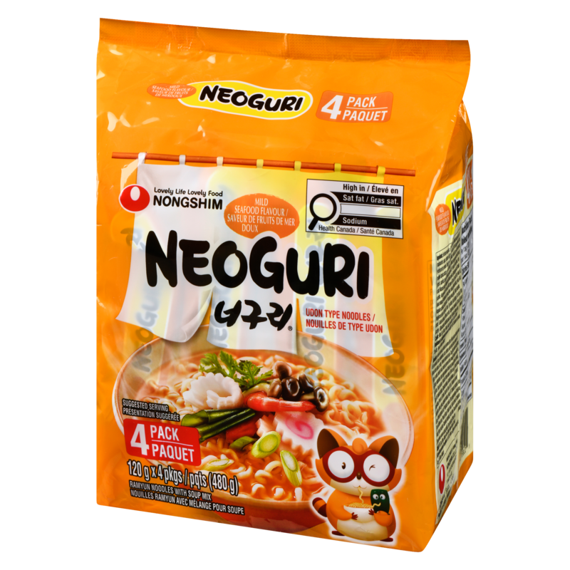 Neoguri Noodles With Soup Mix Mild Seafood Flavour
