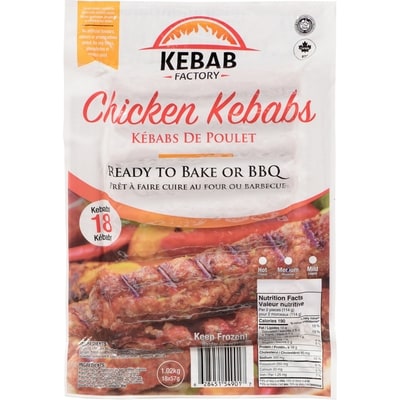 Kebab Factory Medium Chicken Kebabs 1.02 kg, $1.27/100g