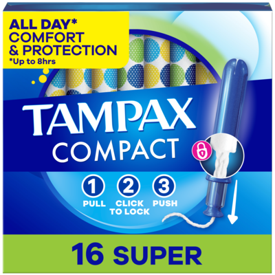 Tampax Compact Pearl Tampons, with LeakGuard Braid & Extendable Applicator, Super, 16 Ct 16 ea, $0.41/1ea