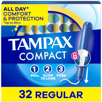 Tampax Compact Pearl Tampons, with LeakGuard Braid & Extendable Applicator, Regular, 32 Ct 32 ea, $0.37/1ea
