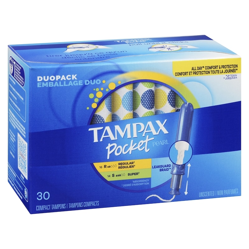 Pocket Pearl Tampons Regular and Super Absorbency, 30 Tampons
