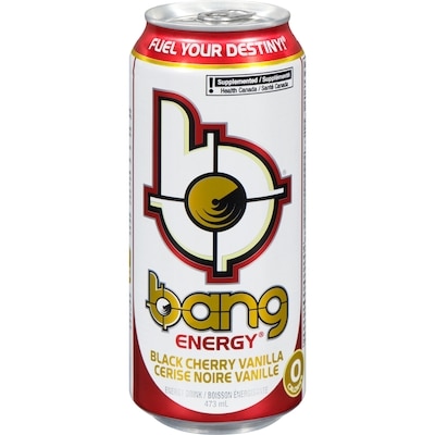 Bang Boisson énergisante zéro sucre cerise noire vanille 473 ml, 0,84 $/100ml