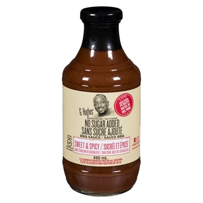 G Hughes Smokehouse Sugar Free Sweet & Spicy BBQ Sauce 490 ml, $1.63/100ml