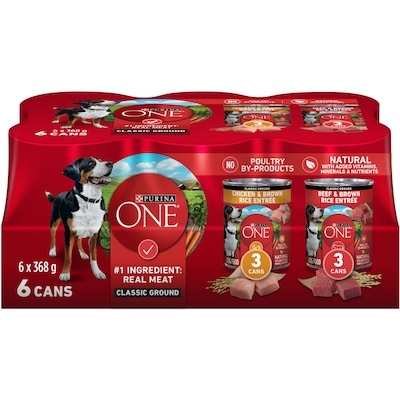 Purina ONE Classic Ground Assorted Variety Pack, Wet Dog Food 2.234 kg, $0.63/100g