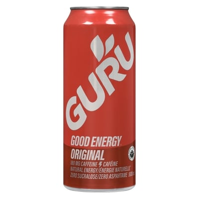 Guru Organic Energy Drink, Natural and Healthy Energy Beverage 500 ml, $1.10/100ml
