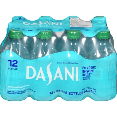 Dasani Water Bottles 12x355.0 ml, $0.15/100ml