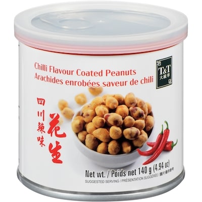 T&T Arachides enrobées de chili 140 g, 1,28 $/100g