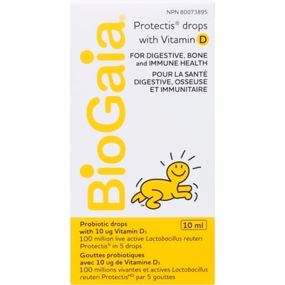 Protectis gouttes probiotiques avec 10 µg de vitamine d₃