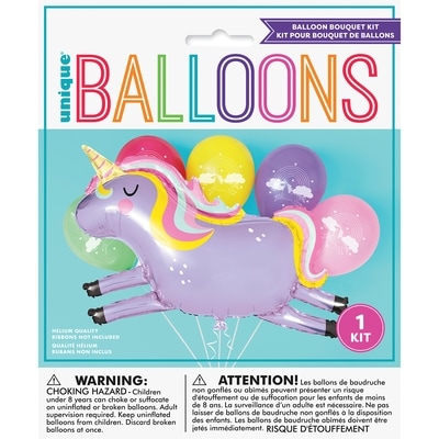 Unique 41 1/4" ballon géant en aluminium de licorne avec 5 ballons en latex de 12" 6x1.0 ea, 1,00 $/1ch