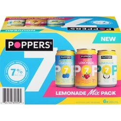 Poppers Alcoholic Malt Beverage Lemonade Mix Pack (ID required at pick-up) 6x355.0 ml, $0.66/100ml