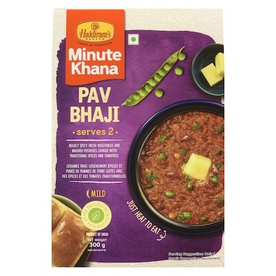 Haldiram’s Minute khana pav bhaji 300 g, 1,00 $/100g