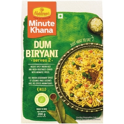 Haldiram’s Minute khana dum biryani 200 g, 1,50 $/100g
