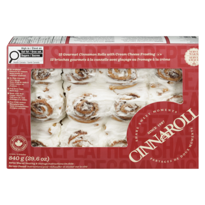 Baker Boys Gourmet Cinnamon Rolls With Cream Cheese Frosting 840 g, $1.19/100g