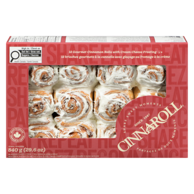 Baker Boys Gourmet Cinnamon Rolls With Cream Cheese Frosting 840 g, $1.13/100g