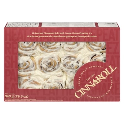 null Brioches Gourmets À La Cannelle Avec Glaçage Au Fromage À La Crème 840 g, 1,13 $/100g