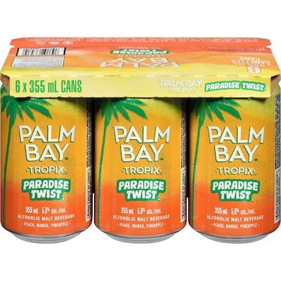 PALM BAY Tropix Paradise Twist Alcoholic Malt Beverage (ID required at pick-up) 6x355.0 ml, $0.73/100ml