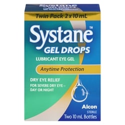 Systane Gel Drops Lubricant Eye Gel Anytime Protection Sterile Twin Pack 20 ml, $112.45/100ml