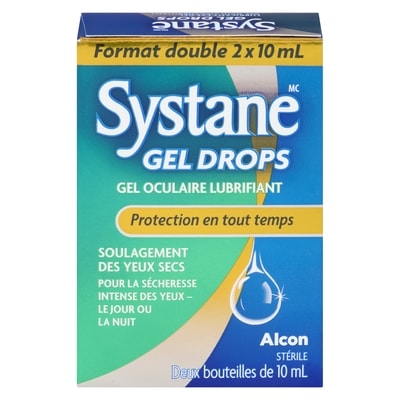 Systane Gel drops gel oculaire lubrifiant protection en tout temps stérile format double 20 ml, 109,95 $/100ml