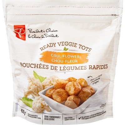President's Choice Ready Veggie Tots, Cauliflower 400 g, $1.37/100g