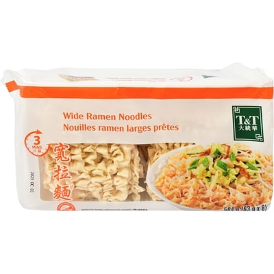 T&T 3-Minute Wide Ramen Noodles 504 g, $0.99/100g