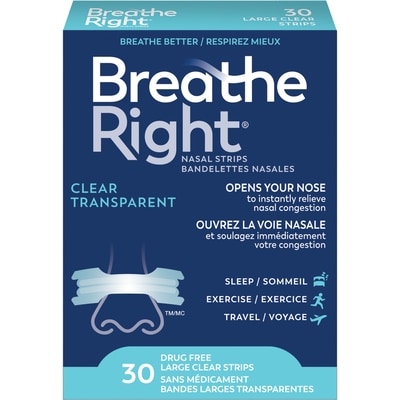 Breathe Right Nasal Strips Clear 30 ea, $0.68/1ea