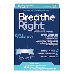 Breathe Right Grandes bandelettes nasales transparentes 30 ea, 0,72 $/1ch