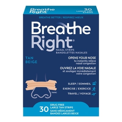 Breathe Right Nasal Strips, Regular Strength Large Tan 30 ea, $0.77/1ea