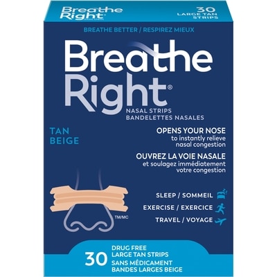 Breathe Right Tan Nasal Strips 30 ea, $0.70/1ea